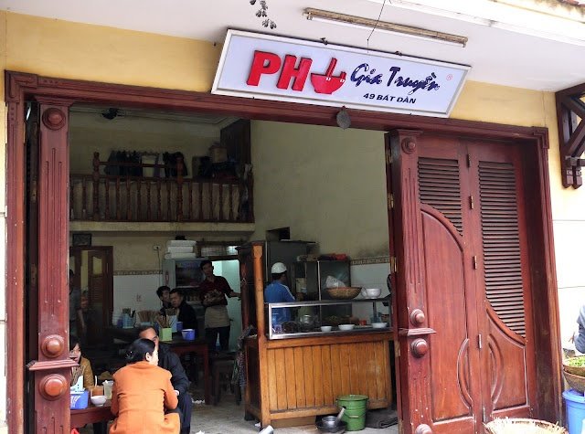 5 Hidden Gems in Hanoi's Old Quarter: Local Secrets Revealed 2025 - Pho shop located at 49 Bat Dan Street. 